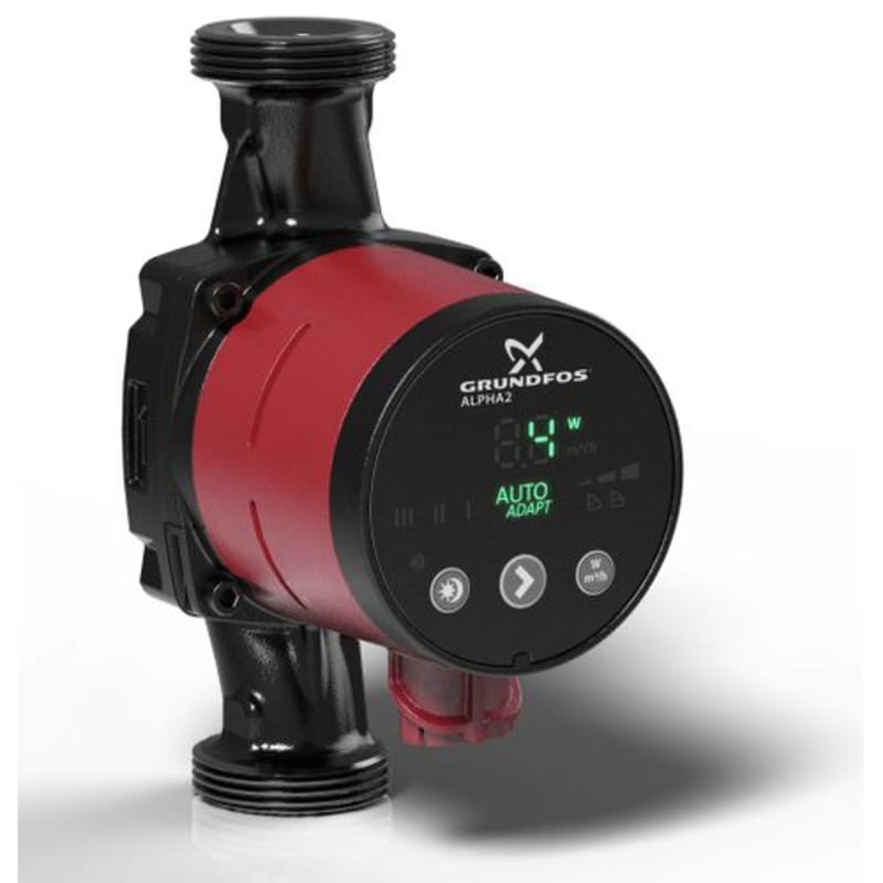 Grundfos cirkulationspump Alpha2 15-40 130 med AutoAdapt RSK framifrån, RSK 5731801