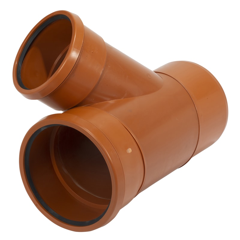 Pipelife Sverige AB grenrör PP 315x250 45º rödbrun framifrån