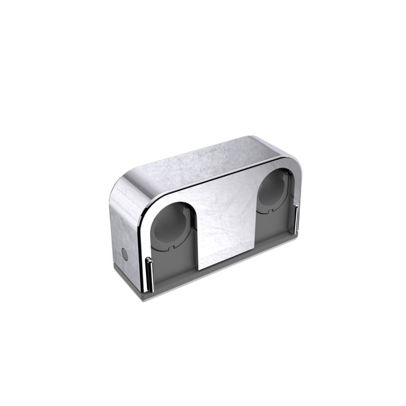 Faluplast AB Rörklammer med Limplatta — framifrån krom