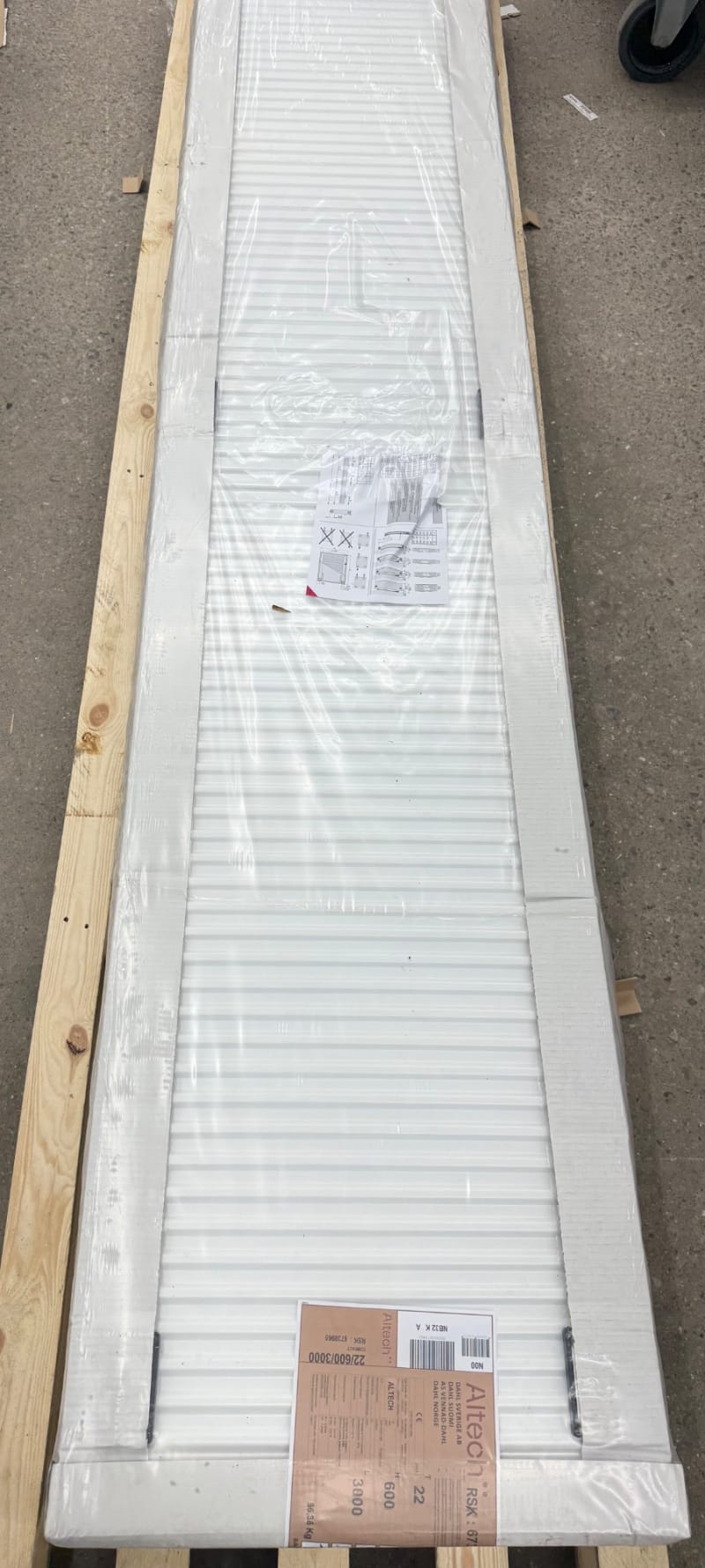 Altech K22 Panelradiator 600x3000mm Vit RAL9016 2588W/2845W, RSK 6738965