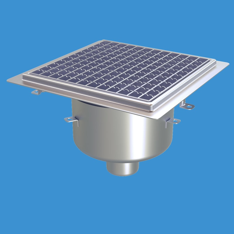 GOLVBRUNN FURO 105 75 MM 273X273 MM (LXB) BOTTENUTLOPP VIDHÄFTNINGSFLÄNS FÖR MASSA Rostfri RSK 7119672, RSK 7119672