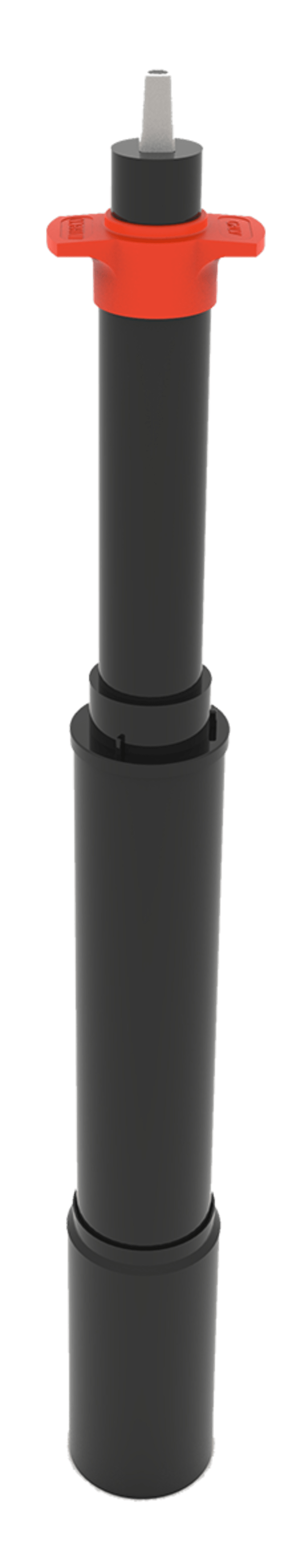 Flexseal teleskopgarnityr DN25-50 — framifrån med utdragen längd, RSK 4260564