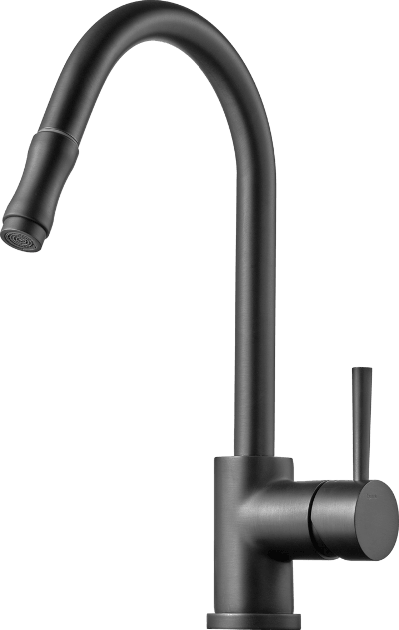 Tapwell EVO185 köksblandare — framifrån med utdragbart munstycke