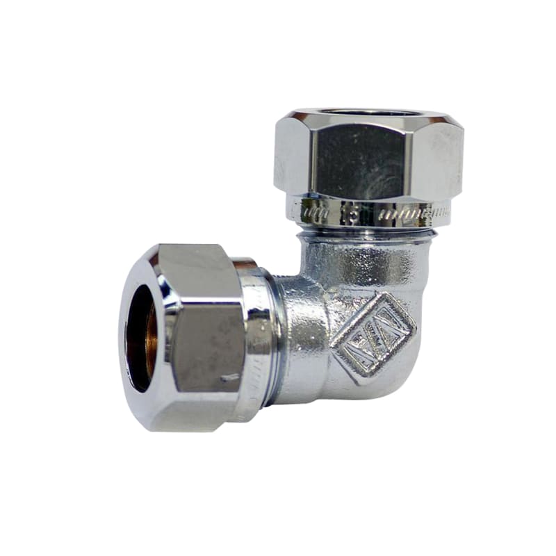 VINKELKOPPLING 22 MM X 90° 2KLÄMRING KROM VATETTE RSK 1947146, RSK 1947146