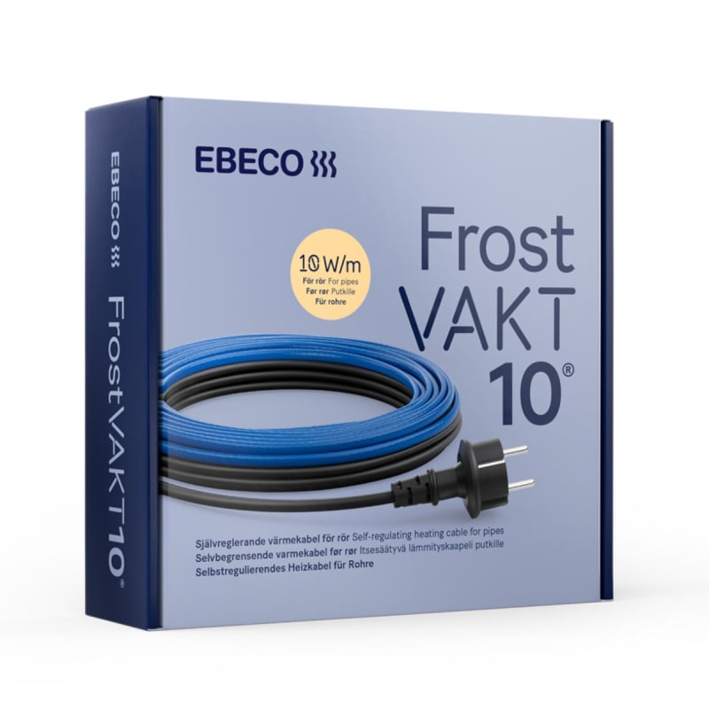 Ebeco Värmekabel Frostvakt 10 10M 10W/M TMAX 65°C RSK 8960430, RSK 8960430