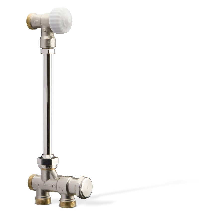 IMI TA Radiatorkoppel — nickelbelagd mässing, c/c 446 mm framifrån, RSK 4757588