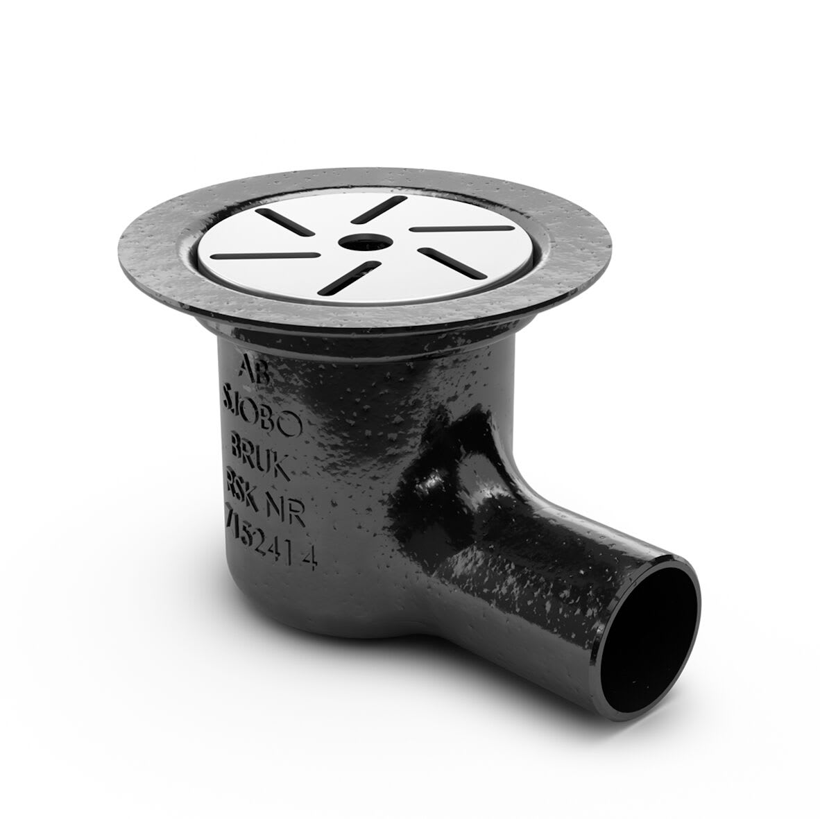 Purus Golvbrunn 75mm Sidoutlopp - Skyddsrum Låsbart - RSK 7098055