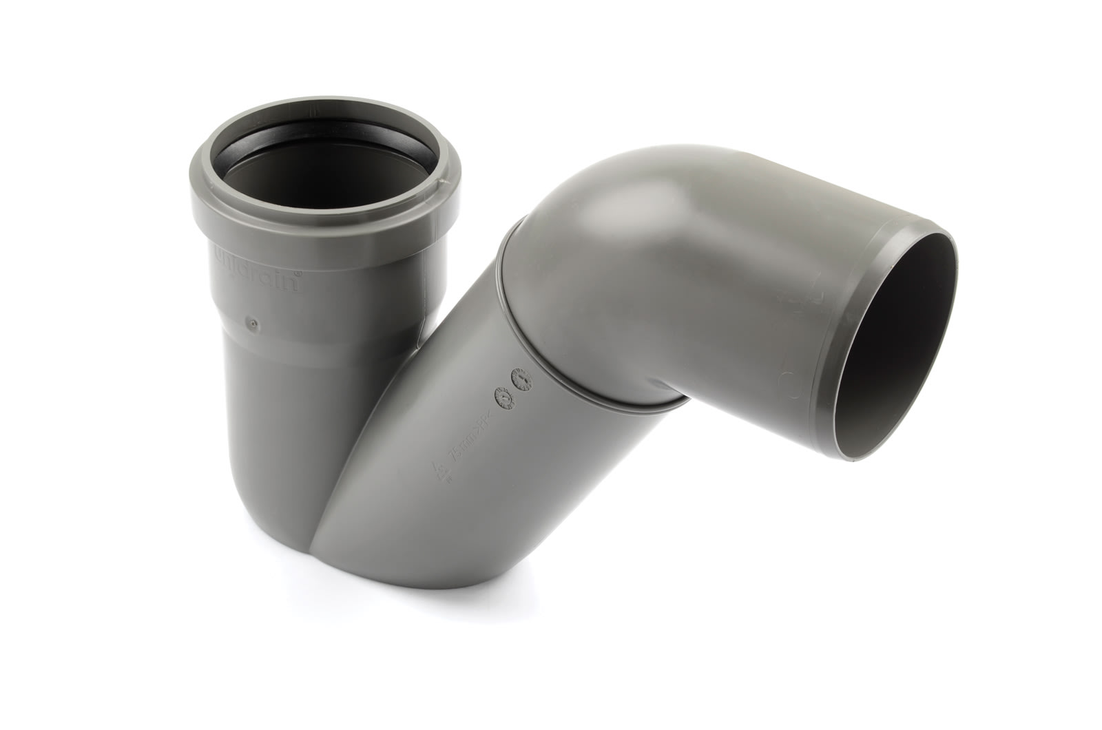 UNIDRAIN 1850 Självrensande P-vattenlås 75mm Sidoutlopp - RSK 7119926
