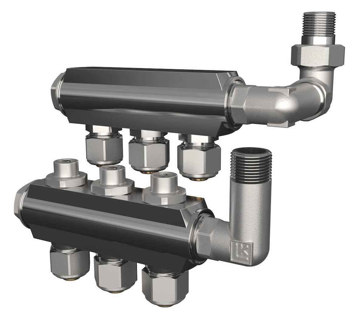 LK Minifördelare 3-16 Golvvärme - Förkromat Mässing - RSK 2417479