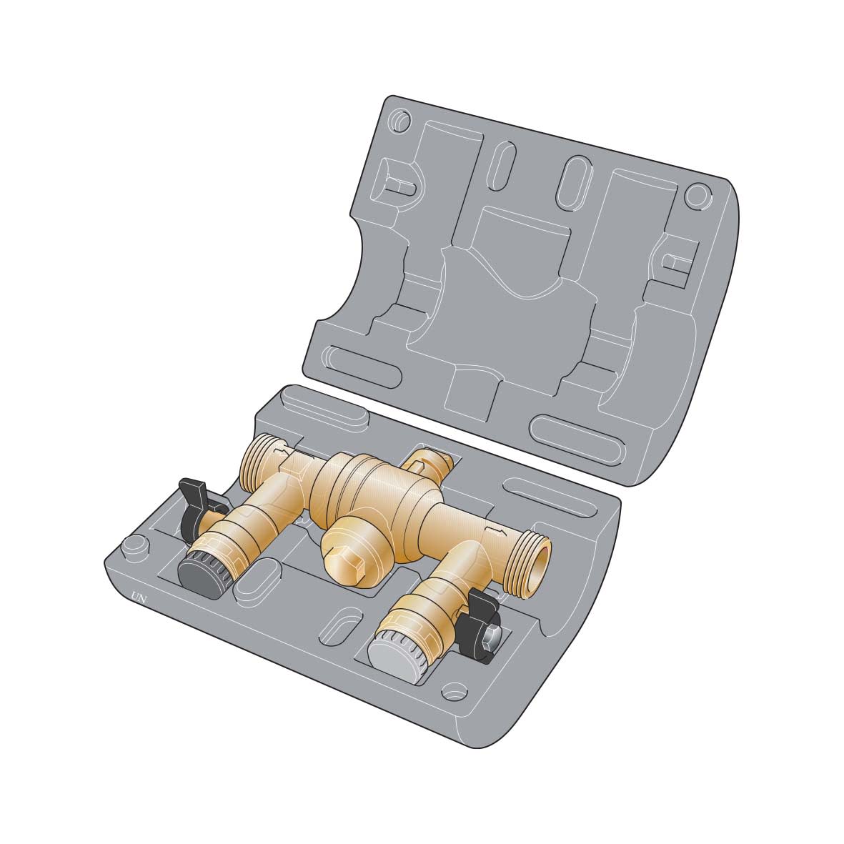 NIBE Påfyllnadssats KB R25 12 kW - Grå/Mässing - RSK 6246525