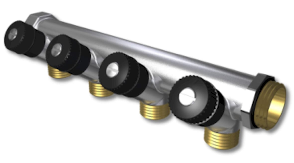 LK UNI 4-G15 Mässingsfördelare Förnicklad - Fördelarflöde - RSK 1878217