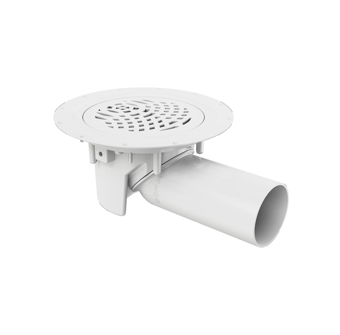 Faluplast Golvbrunn 75mm Sido- och Bottenutlopp Vit - RSK 7113607