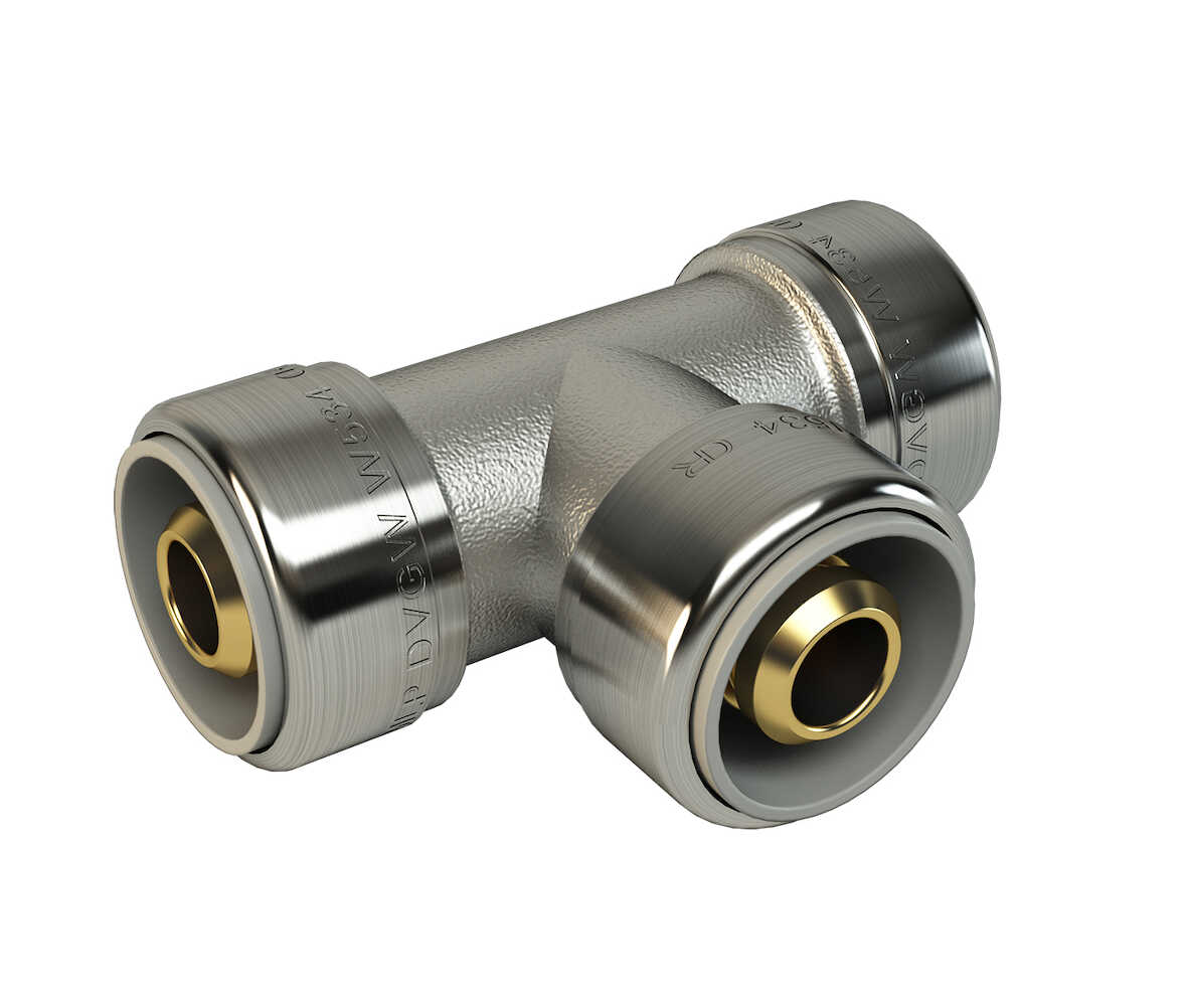 LK PushFit AX16 T-koppling Förnicklad Mässing - RSK 1882485