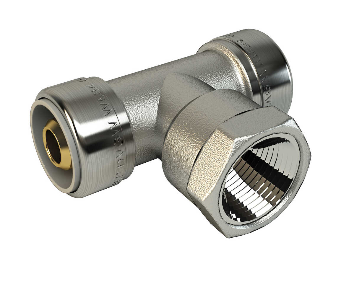 LK Mässing T-koppling AX16 x G15 x AX16 - Förnicklad - RSK 1882491