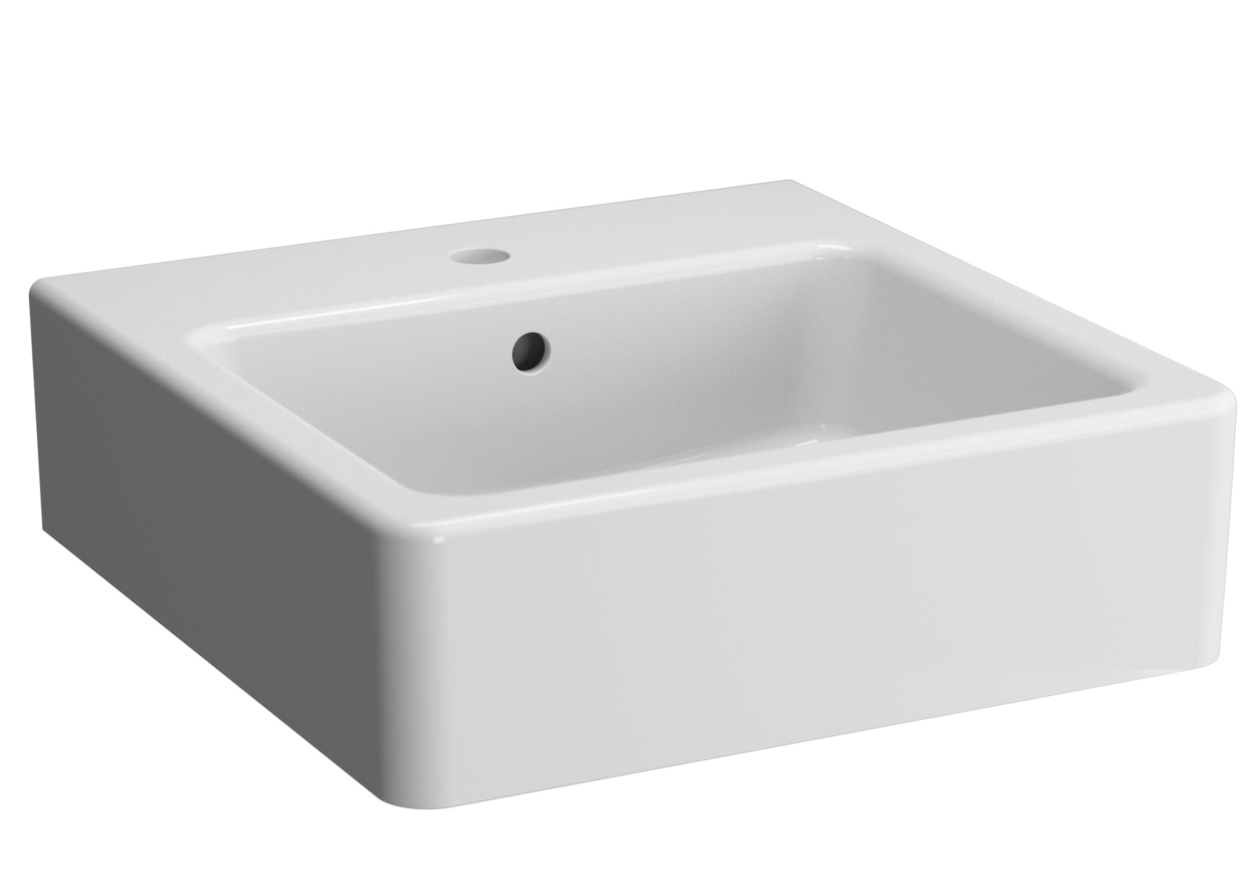 Alterna Piazza 50 cm Fyrkantigt Vitt Porslinshandfat - Bultmontage | Badrum Tvättställ | RSK 7606566