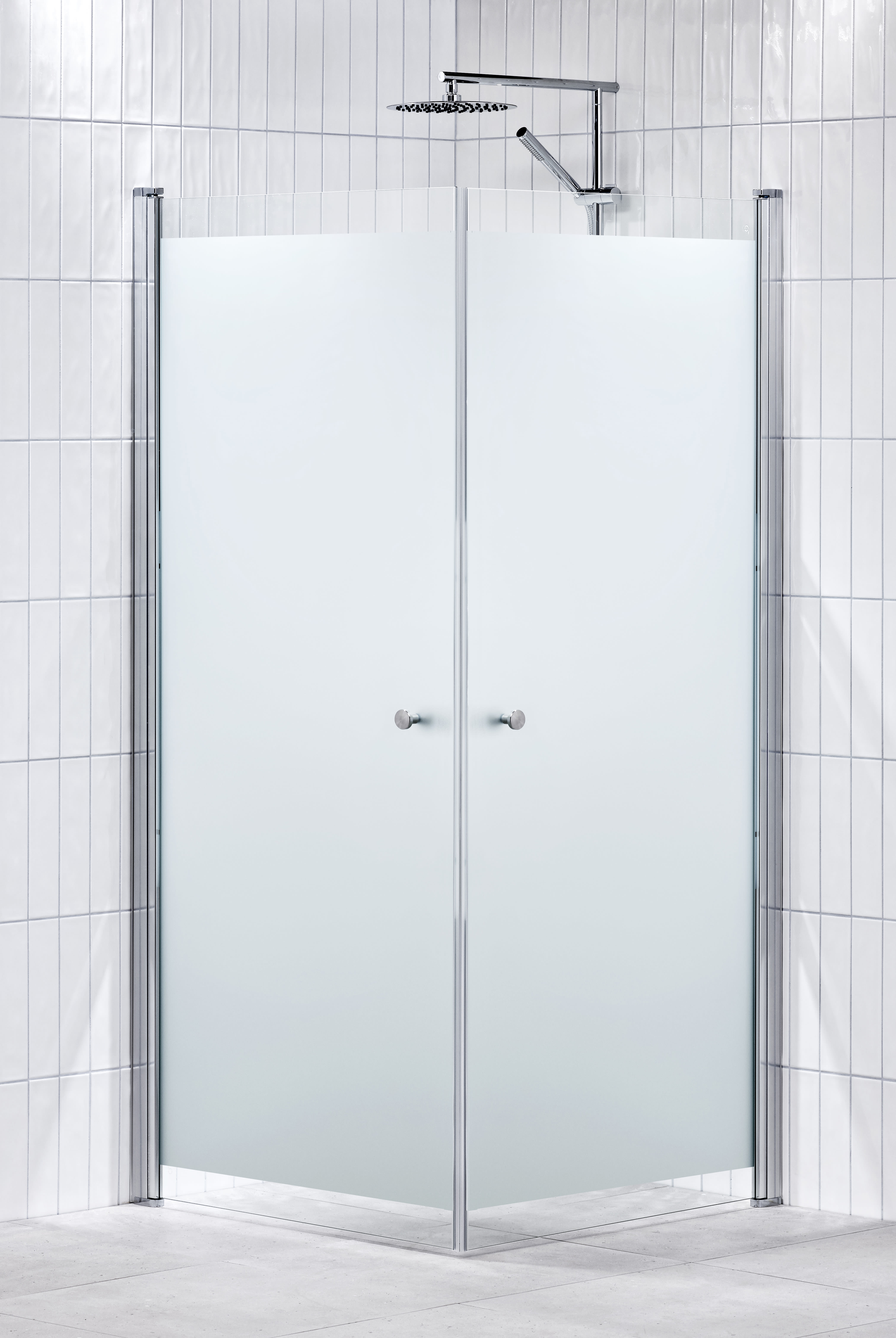 Alterna Duschhörna 80x80cm Aluminium - Frostat Glas - RSK 7329517