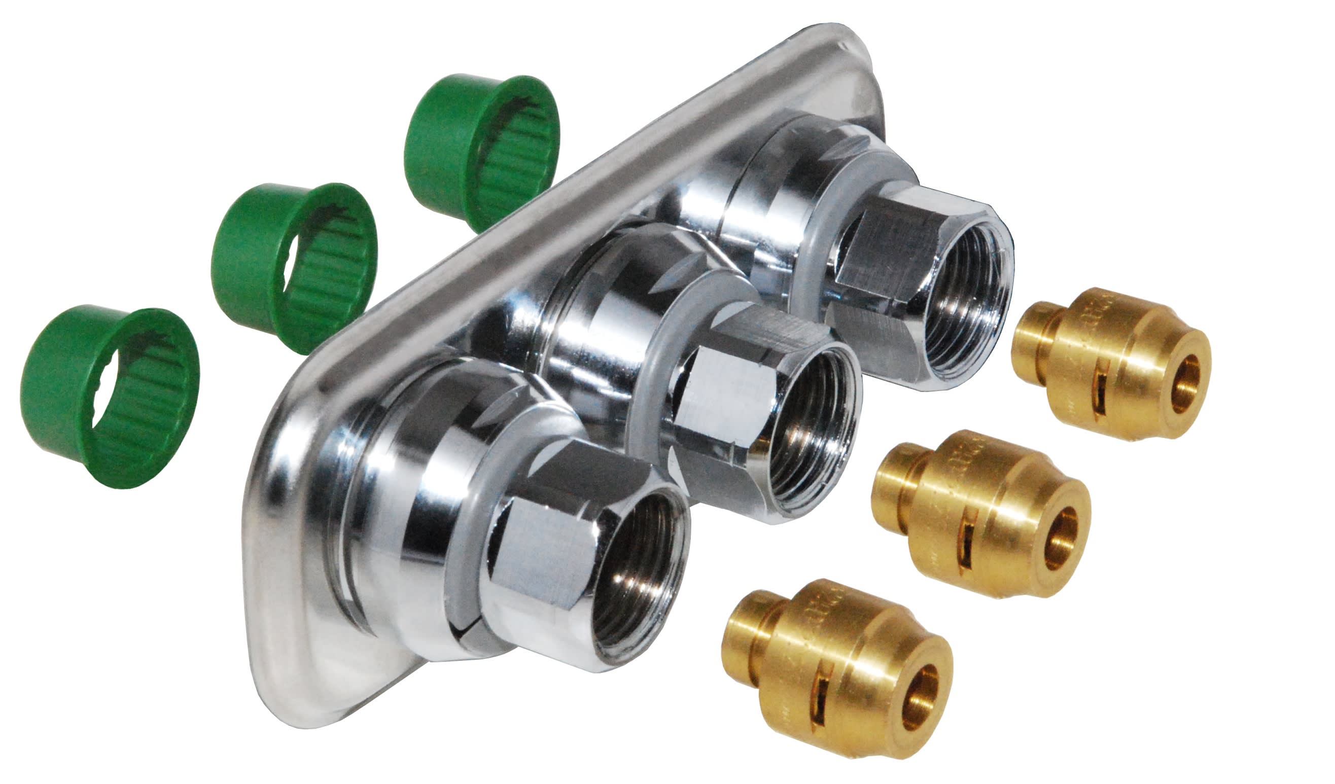 System Vatette Väggbricka 3-rör 16x2,0-2,25mm Förkromat Mässing - RSK 1877948