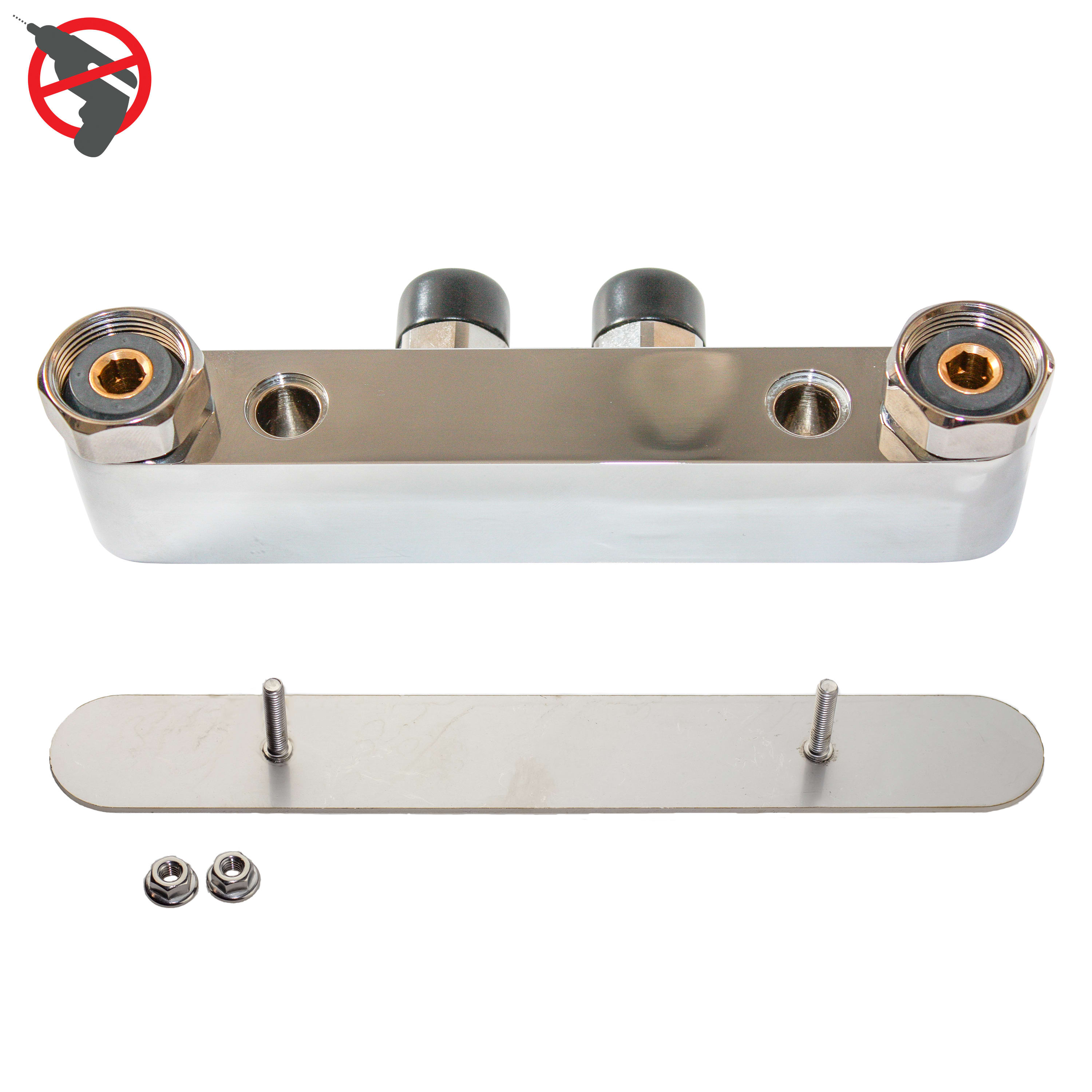 Montagebricka Borrfritt för Trio blandarfäste 160/40CC, rostfritt stål