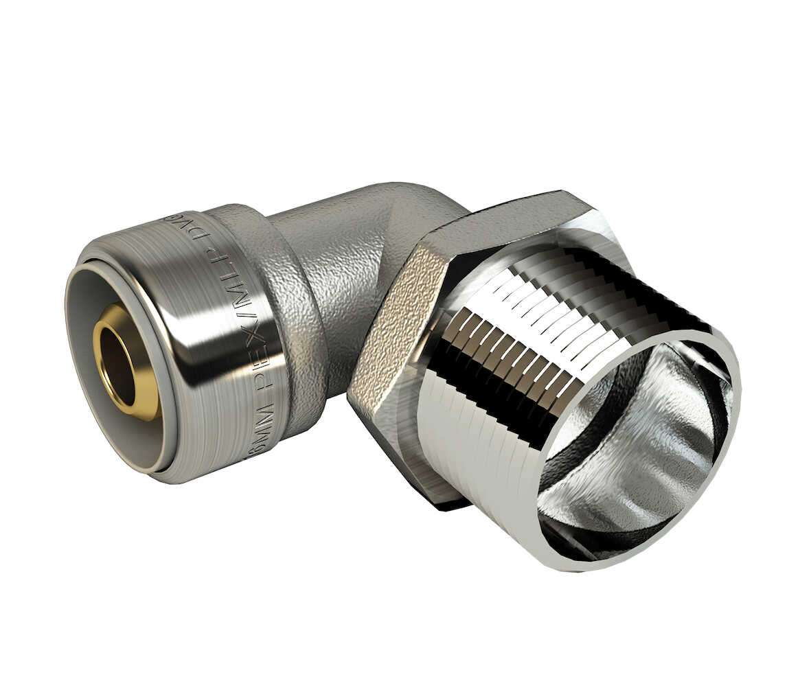 LK Vinkelkoppling PushFit 90° AX20 x R20 Mässing - För PEX/Plaströr - RSK 1882476