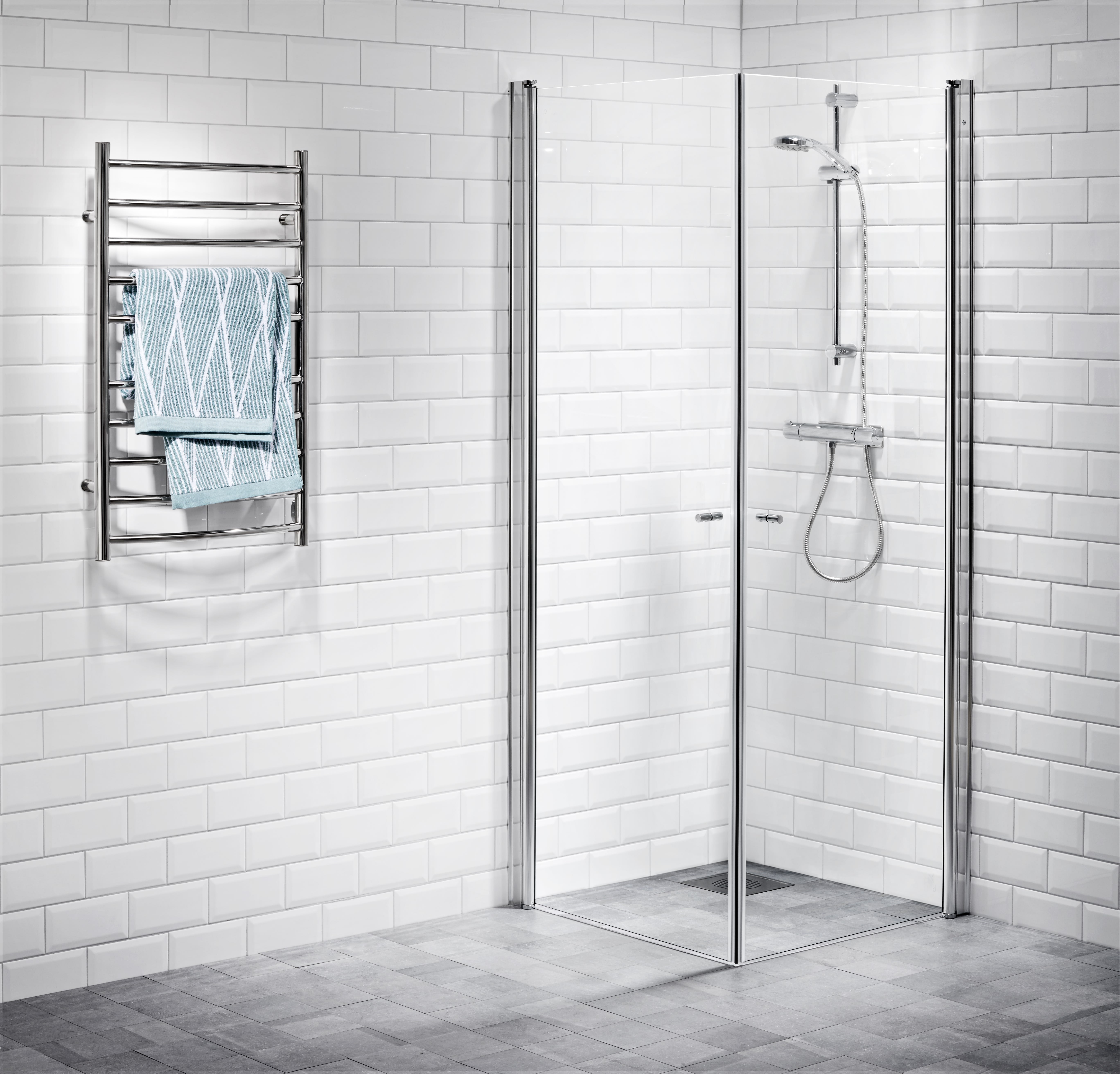 Alterna Picto Duschhörna 80x80 Rak Klarglas - Lyftgångjärn - RSK 7391085