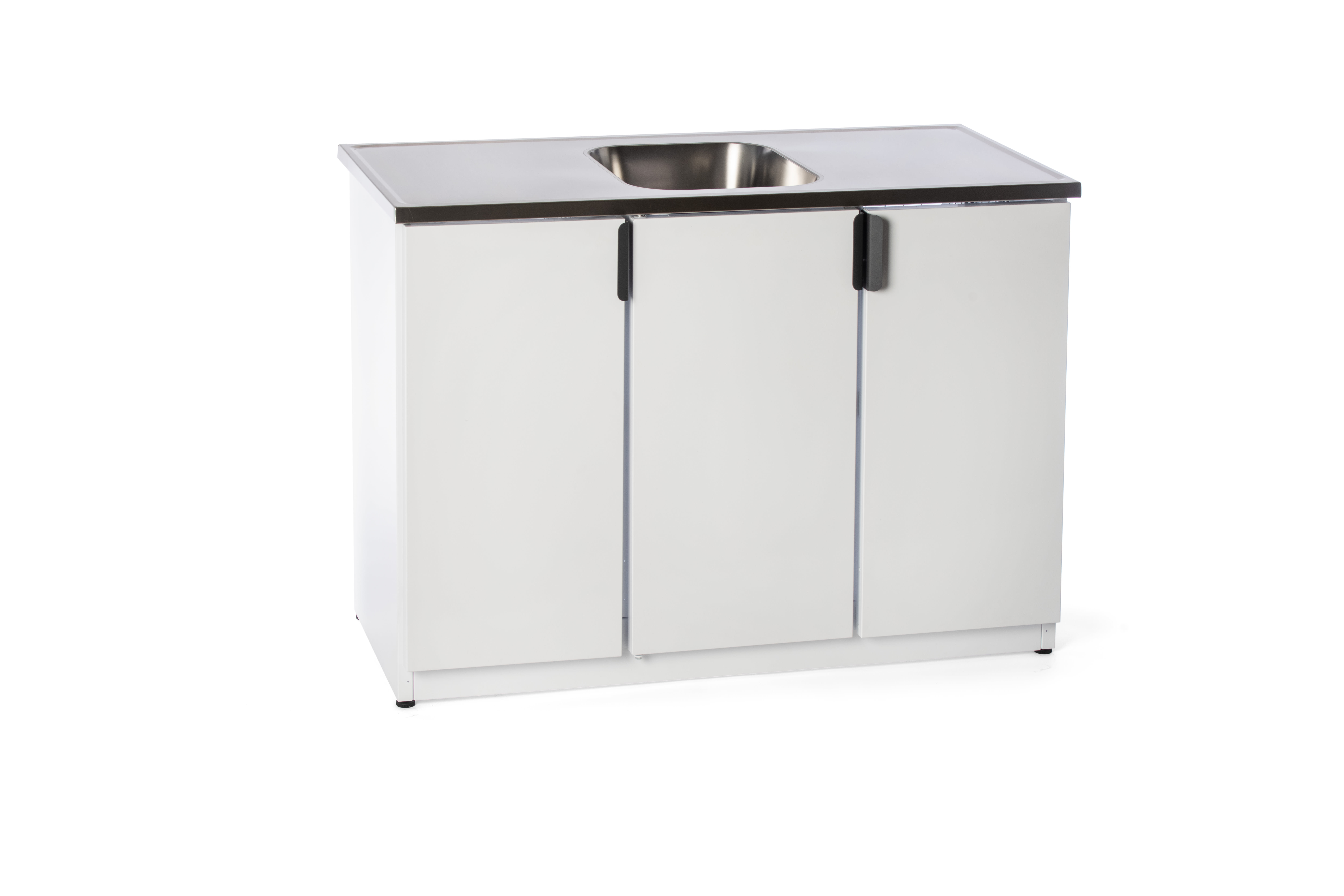 Nimo TB 1200 T Vit - Tvättbänk med rostfria ytor och dämpade dörrar