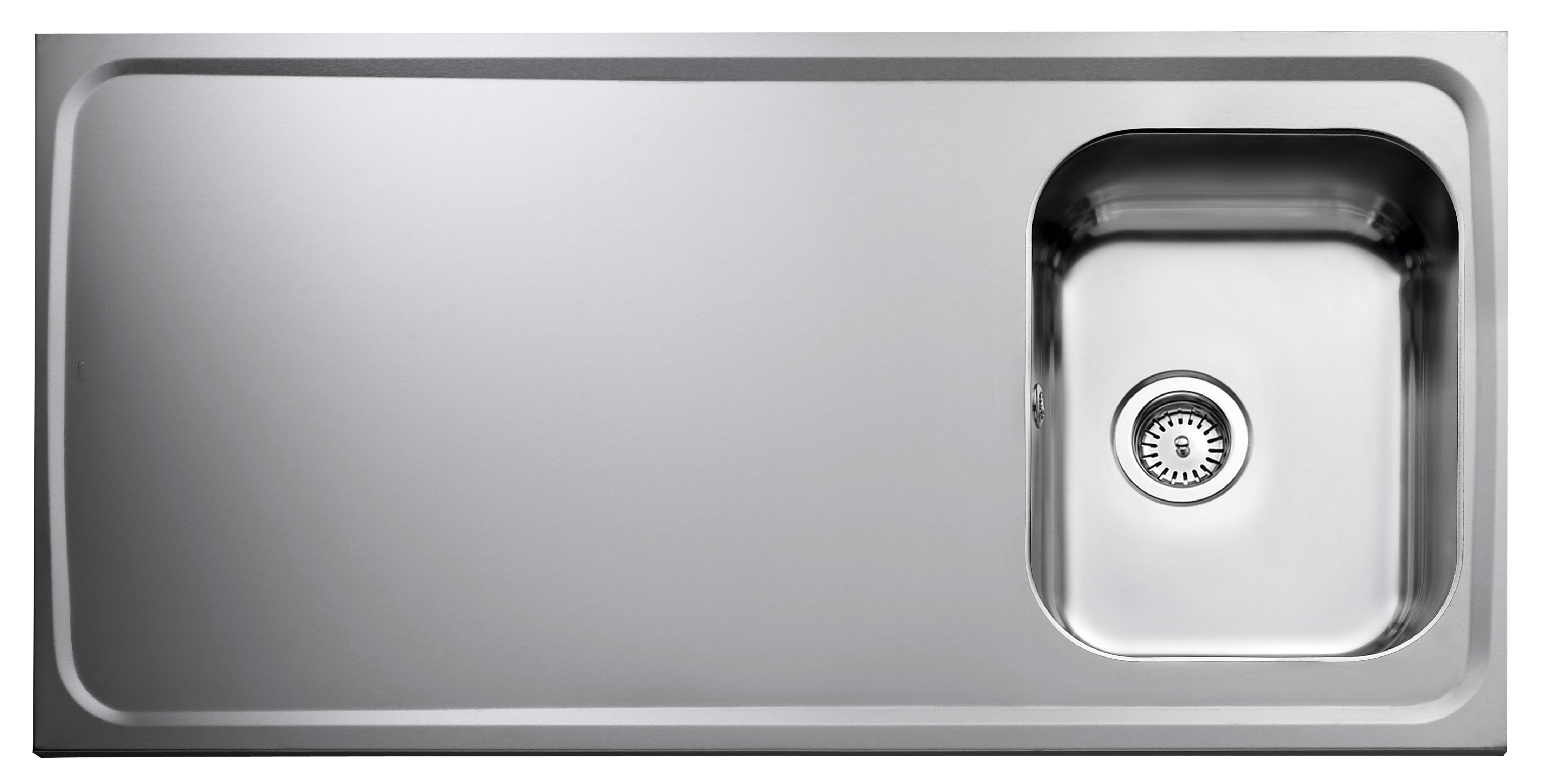 Vändbar heltäckande diskbänk AF12-KV rostfri med avrinning 1200x600x30 mm