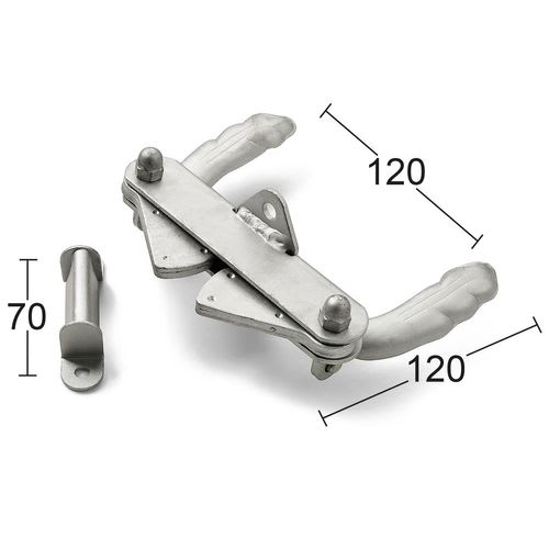GRINDLÅS Habo 4 DACROMET SB för trä- och järngrindar, artikelnummer 300933