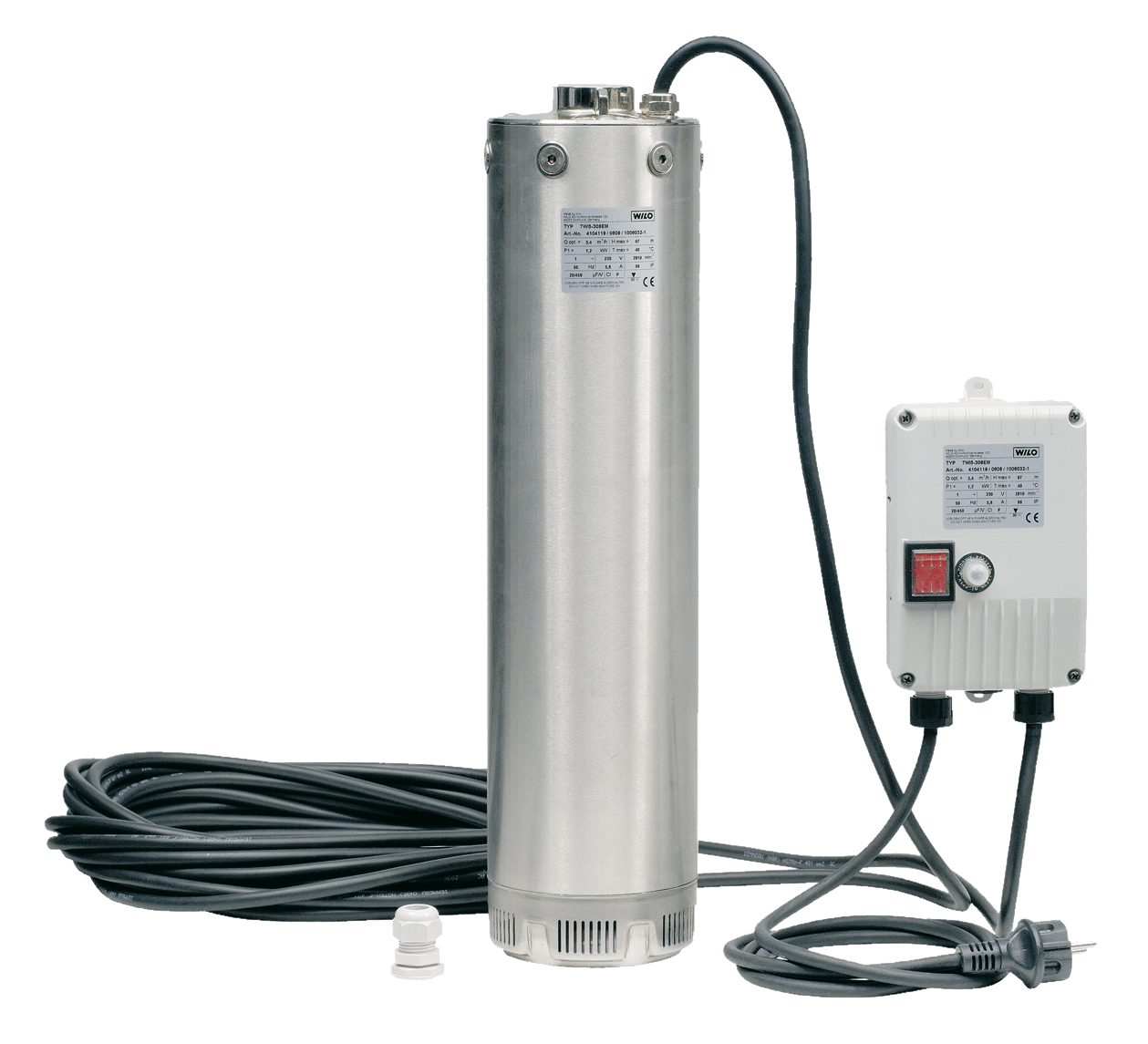 Wilo TWI 5 306 EM - Brunnspump | 0,75 kW | 3 m³/h | Rostfritt stål