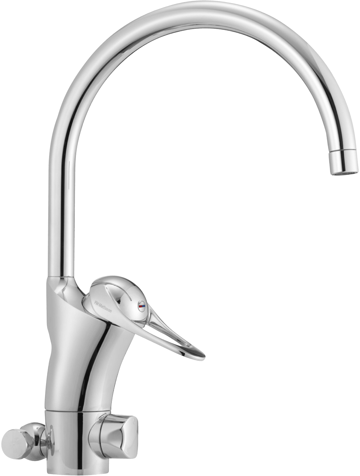 FM Mattsson 9000E II köksblandare med golv- och bänkdiskmaskinanslutning, krom