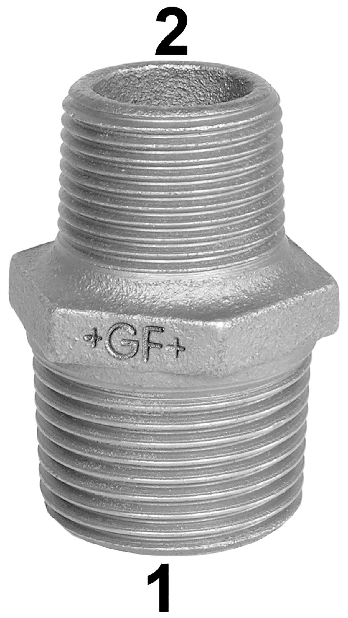 GF Aducerat Sexkantnippel Galvaniserad 40x25mm - 6-kant Mässingsnippel för Säker Installation - RSK 1317767