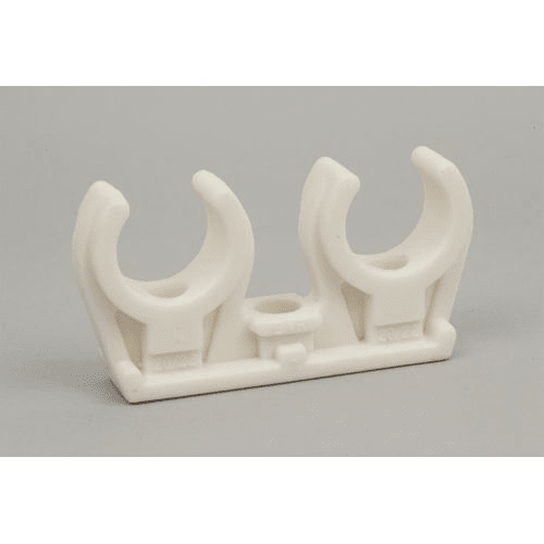 CARAT Rörklämma Dubbel 10mm - Komplett med Skruv, Plugg och Väggtätning - RSK 31027