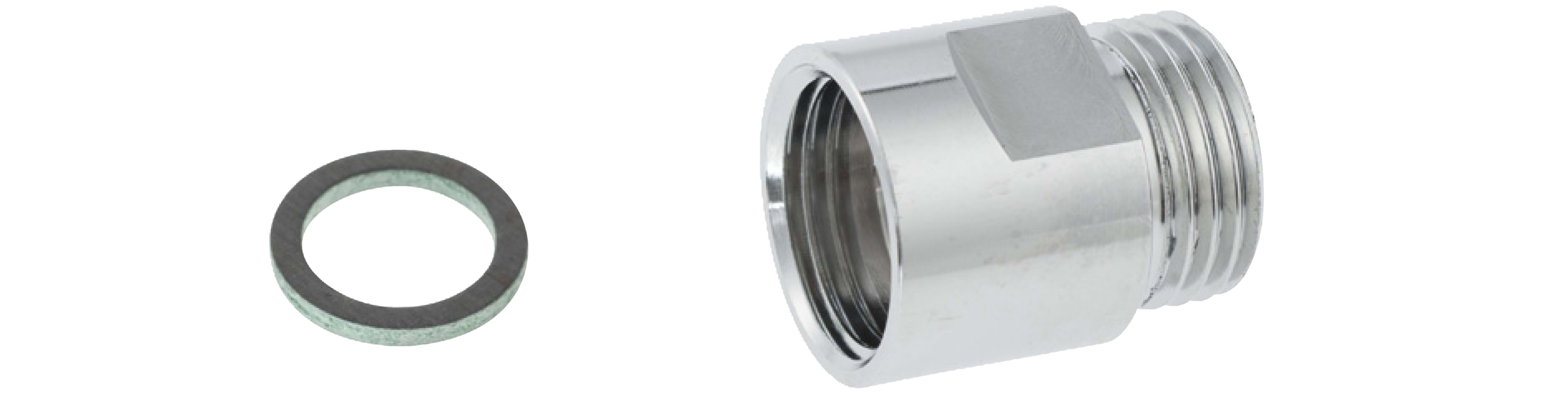 FM Mattsson 131373.AE Mellankoppling Krom, G15 Backventil, Inv./Utv. Gänga