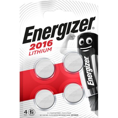 Energizer CR2016 Lithium Knappcellsbatteri 4-pack - 3V Långlivad Energi för Elektronik - RSK 335349