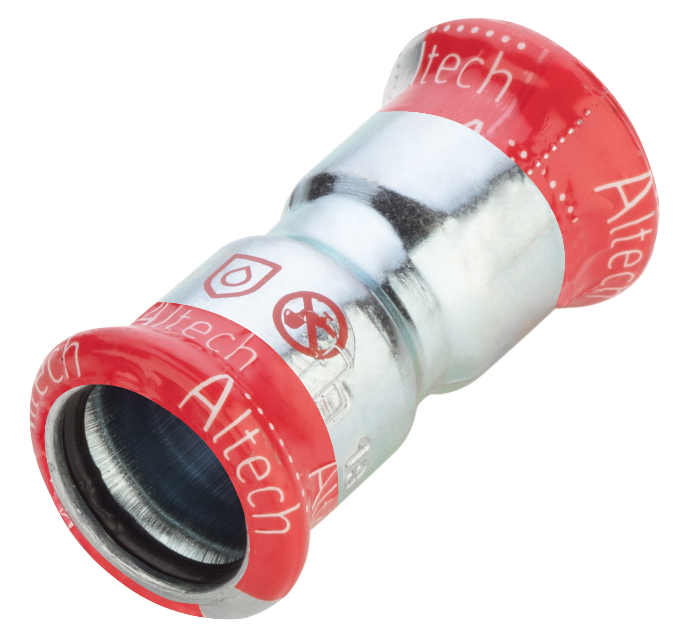 Altech Press M-profil Dubbelmuff 22mm ELFZ - Elförzinkad med EPDM O-ring, PN6 Värmesystem - RSK 1541511