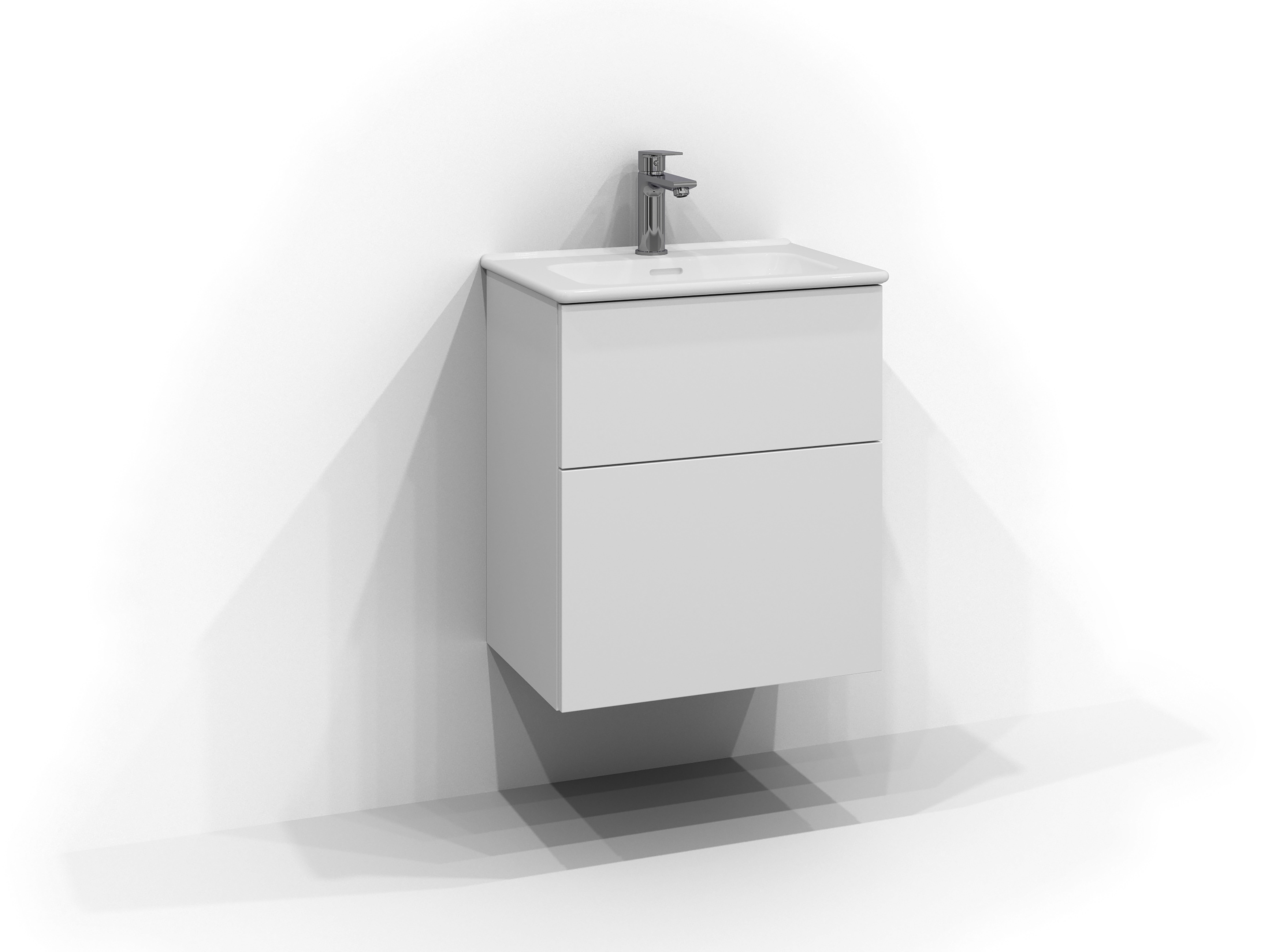 Poem Tvättställsskåp 50x35 Vit med 2 mjukstängande lådor