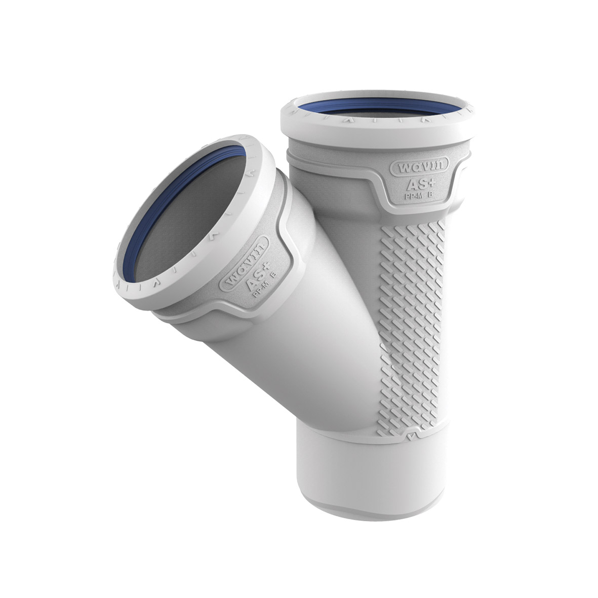 AS+ Grenrör 110/110x45° - Avloppssystem för Trekoppling, PVC-Material - RSK 2749784