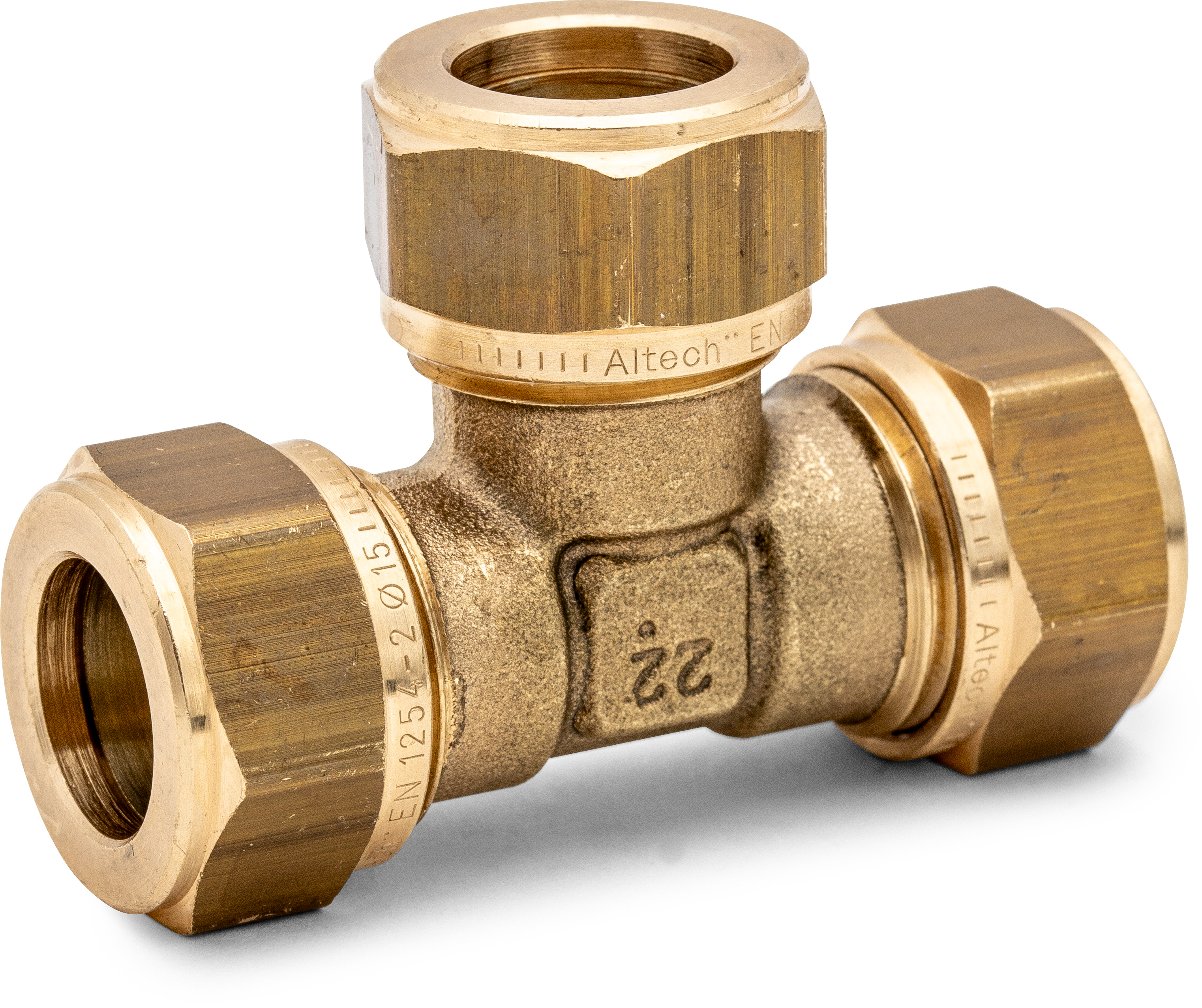 Altech T-Koppling 28mm Klämring - DZR Mässing för Tappvatten och Värme - RSK 1968259