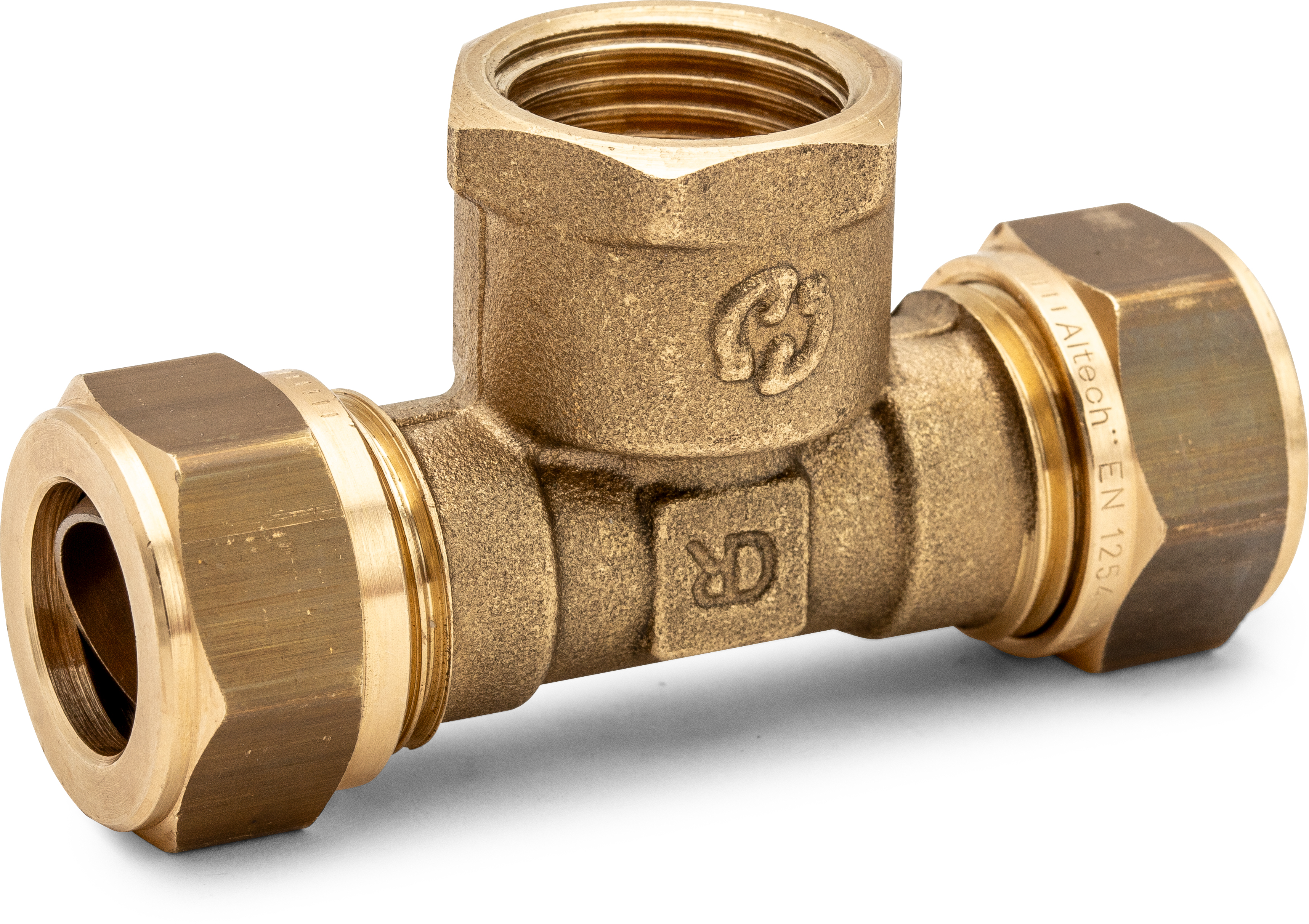 Altech T-Koppling 22x G20x22 Klämring DZR-Mässing - För Tappvatten och Värme - RSK 1962009