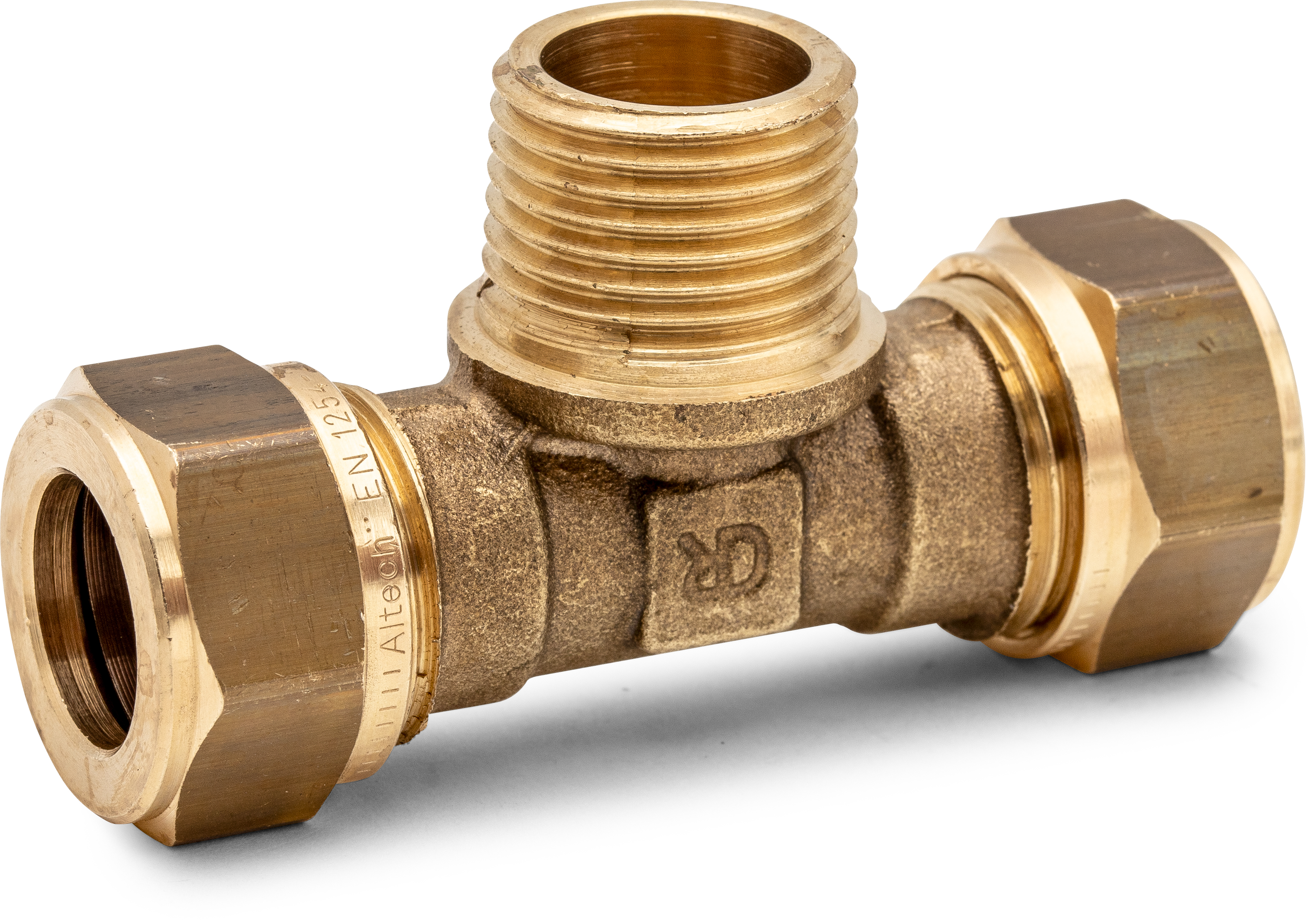 Altech T-Koppling 15x15x15mm DZR Mässing - Klämring/Utvändig Gänga - RSK 1968299