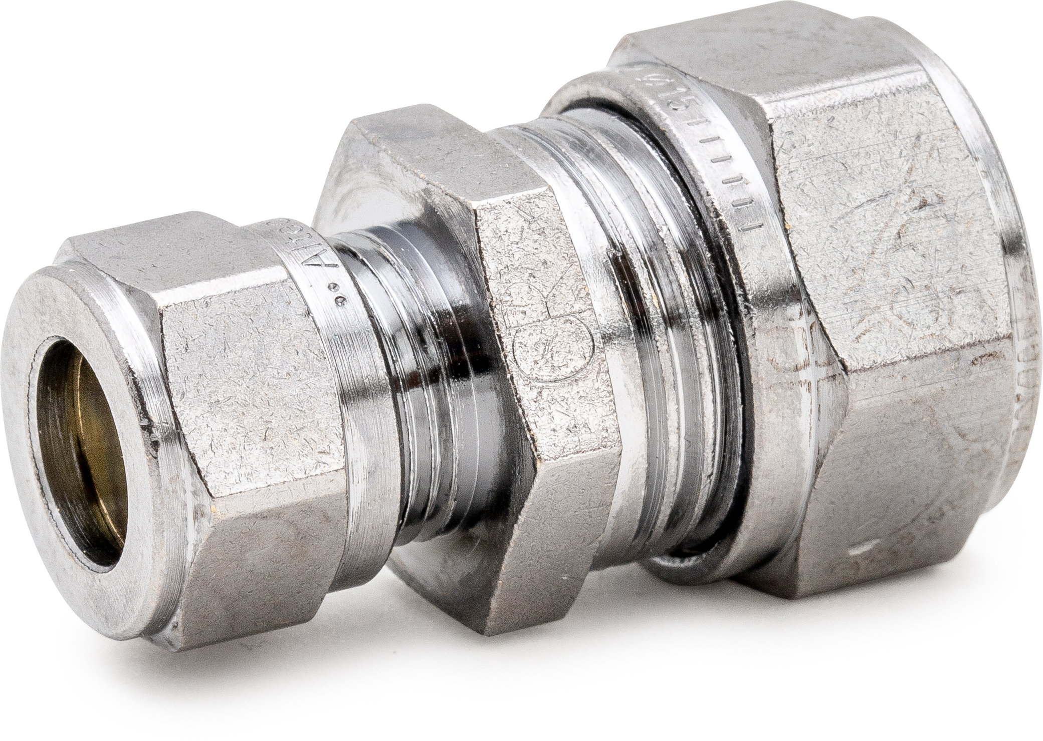 Altech Klämringskoppling Rak Förminskad 12x8mm - DZR Mässing Förkromad, För Tappvatten & Värme - RSK 1965555