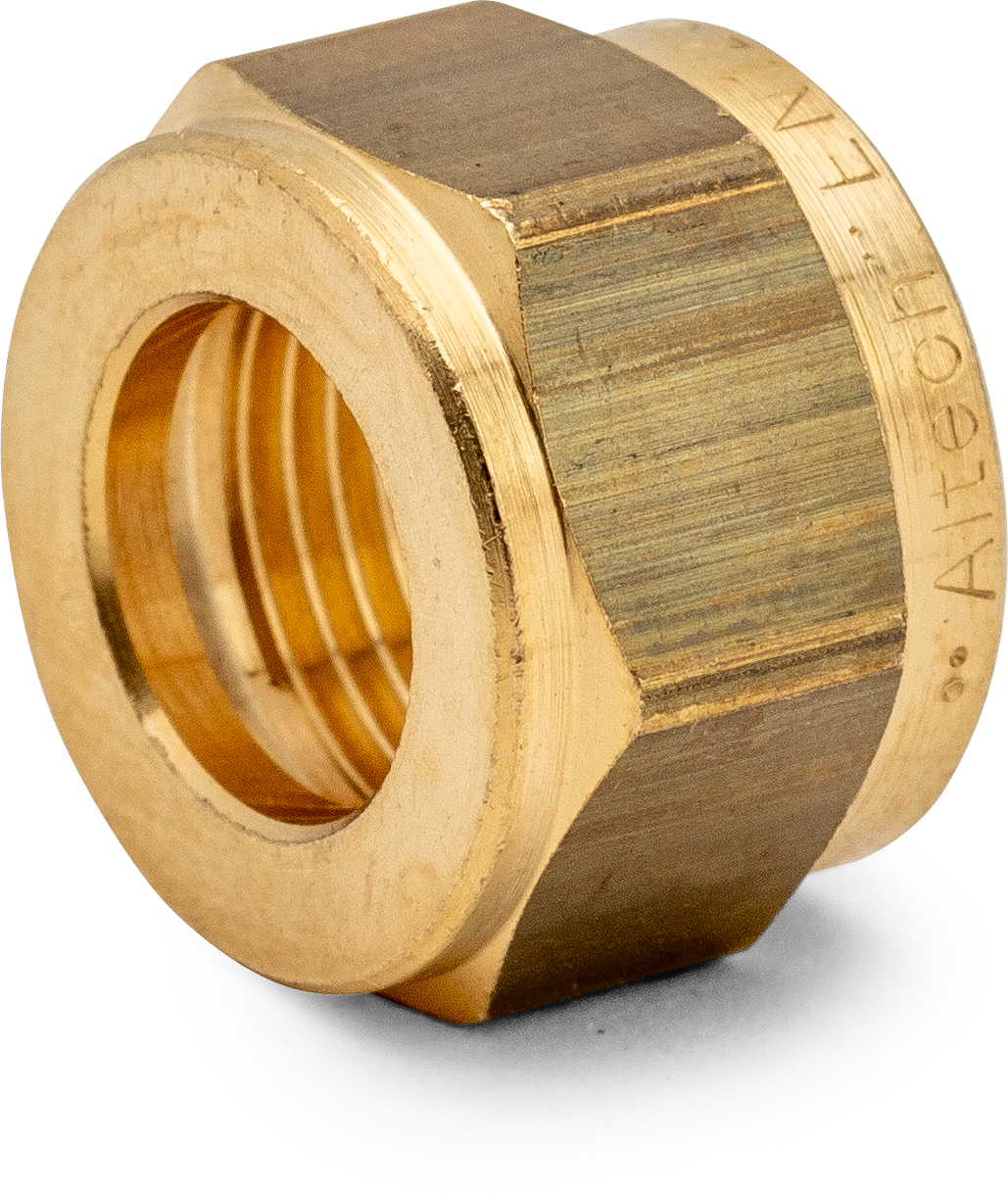 Altech Klämringsmutter 10mm DZR-Mässing - Invändig Gänga, För Tappvatten och Värme - RSK 2562000