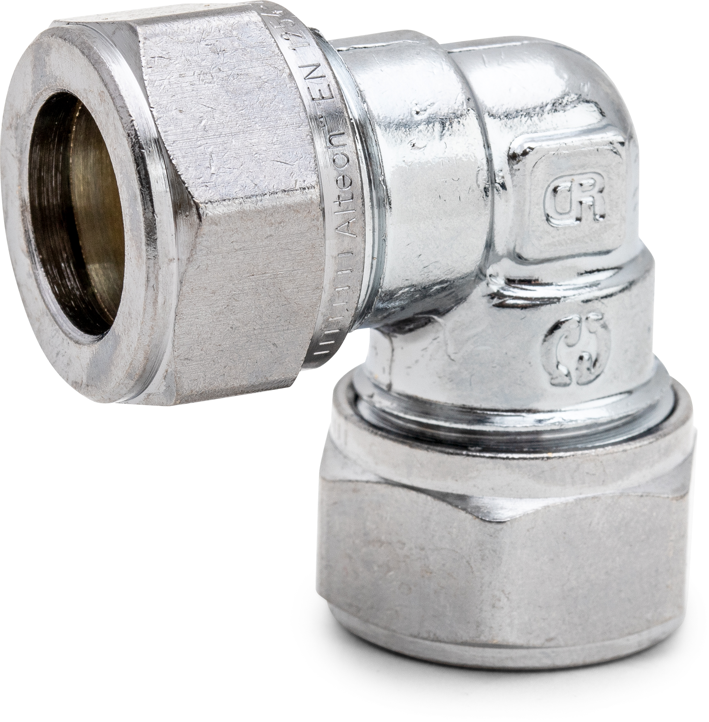 Altech Vinkelkoppling 22mm Klämring - Förkromad DZR-Mässing, För Tappvatten & Värme - RSK 1966442