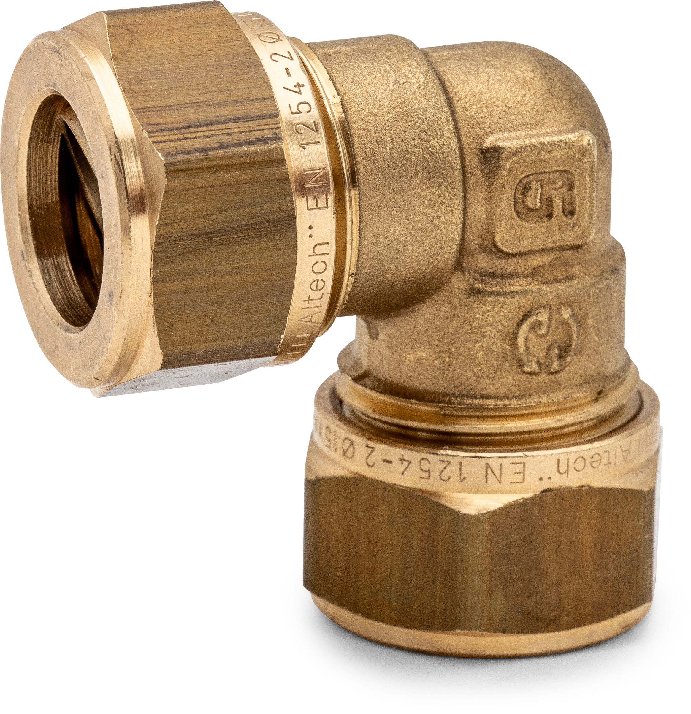 Altech Vinkelkoppling 18mm DZR Mässing - Klämring för Tappvatten och Värme - RSK 1966431