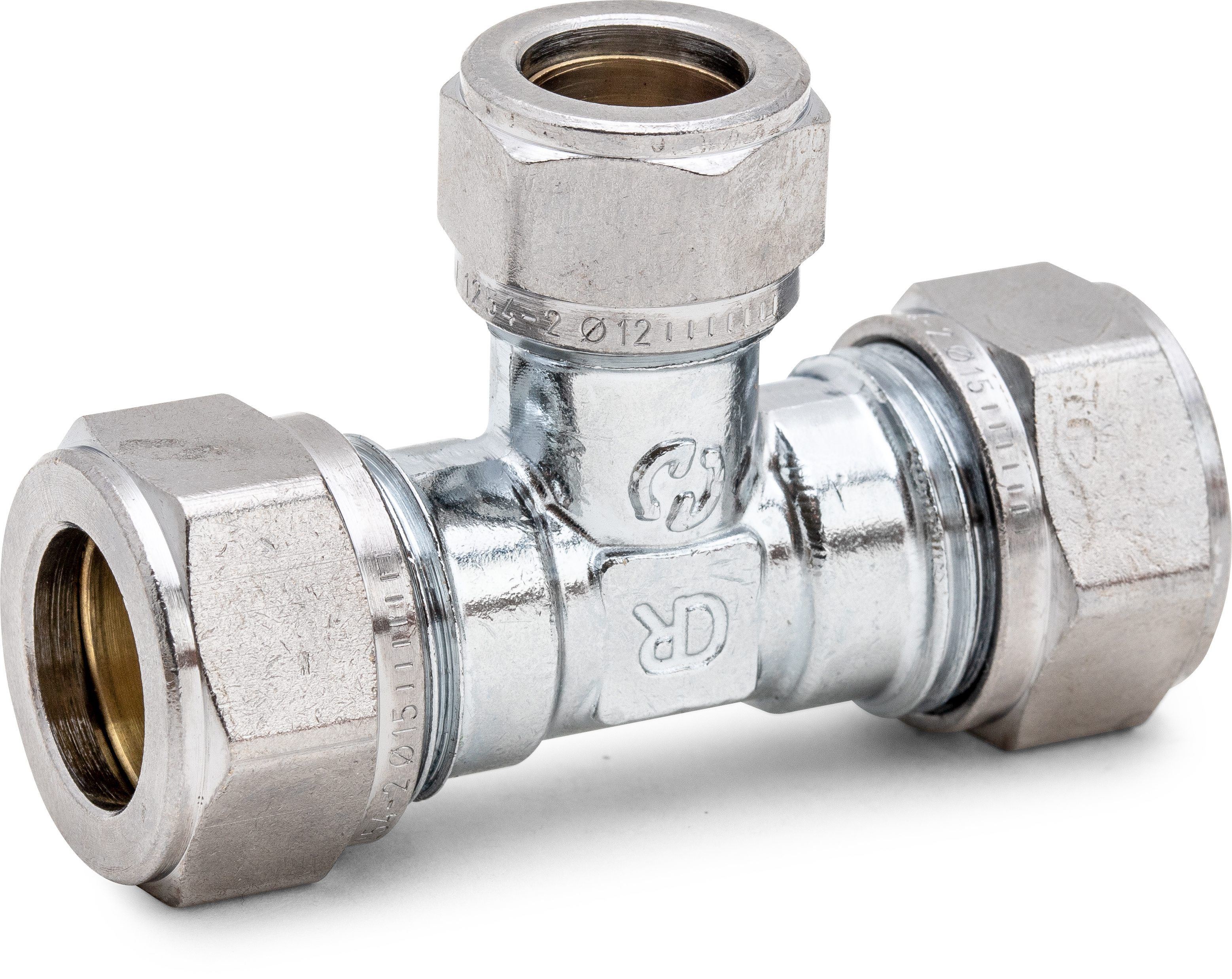 Altech T-Koppling Förminskad 15x12x15mm - Klämring Förkromad DZR-Mässing, Tappvatten & Värme - RSK 1968288