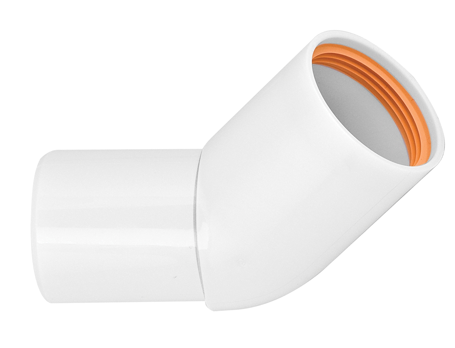 Falu Vulk 74320 Vinkel 40x45° PP vit, Muffat avlopp inomhus