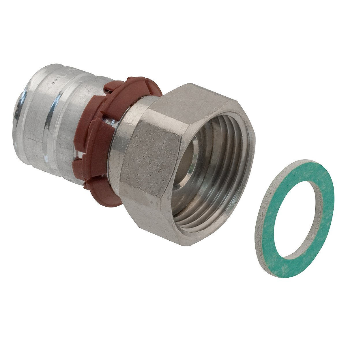 S-Press Koppling med löpm. DR 16-G½", förtennad mässing, läckageindikering