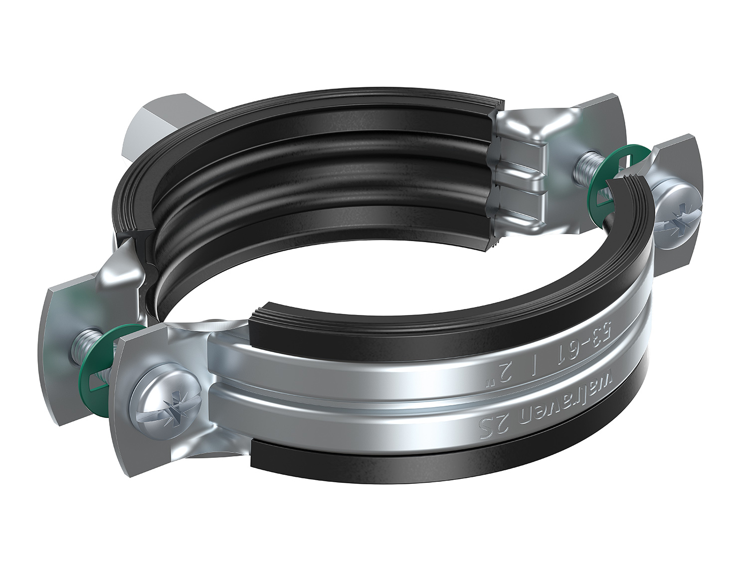 Walraven 2S Rörklamma M8/M10 EPDM 68-74mm - För Stål, Koppar & Plast - Galvaniserad - RSK 3793677