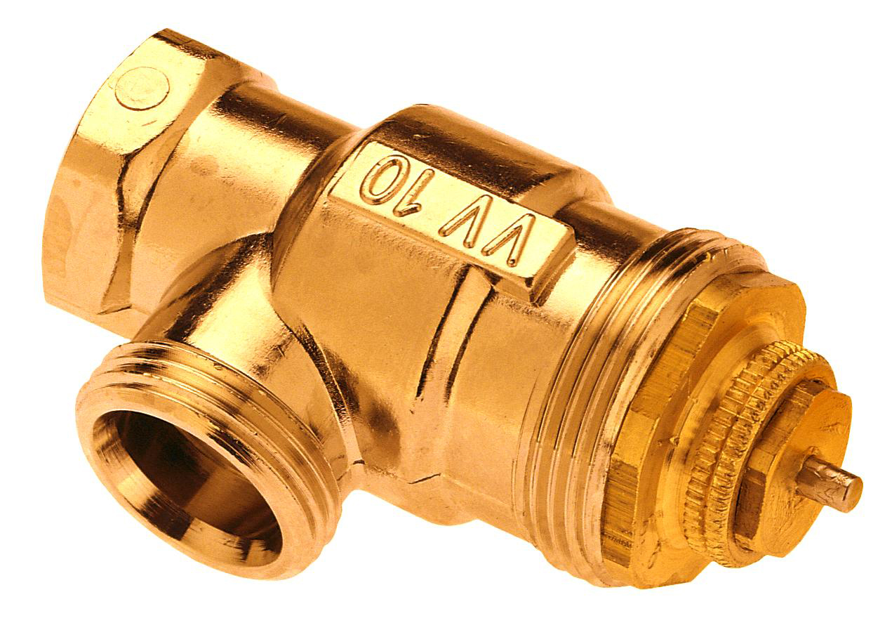 MMA FVV 10 Vinkel Radiatorventil med Förinställning, Polerad Mässing