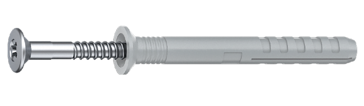 Spikplugg 6x60 försänkt FZB kolstål/plast, silver, 75-pack