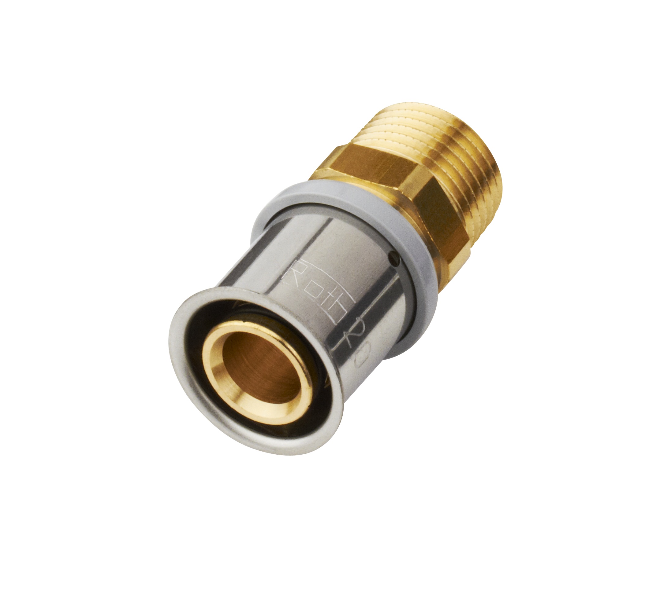 Roth PressCheck Övergångsnippel 26x G25 Mässing - För Alu-LaserPlus, Max 10 bar/95°C - RSK 1877023